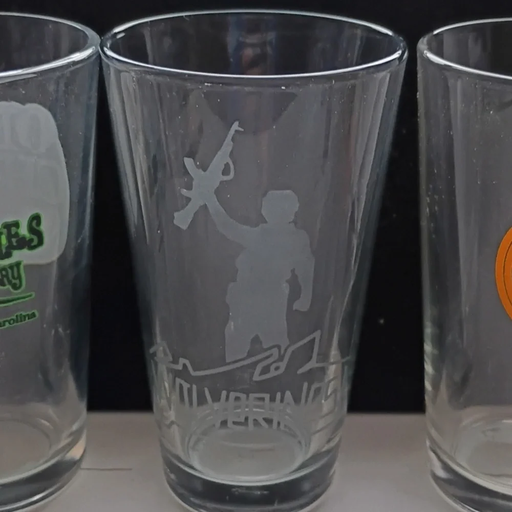 Pint Glass Set - Clear,  Oskar Blues, Wolverines, And Foothills Brewing